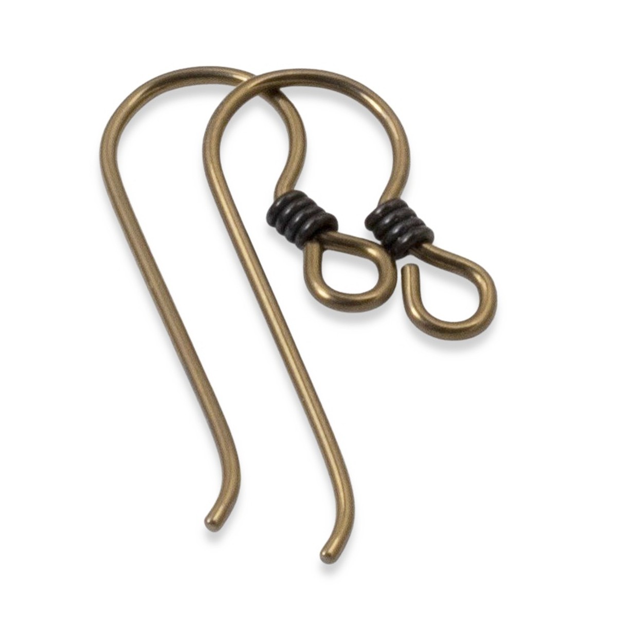 10 Niobium Ear Wires Antique Brass Black Coil Hypoallergenic Hooks