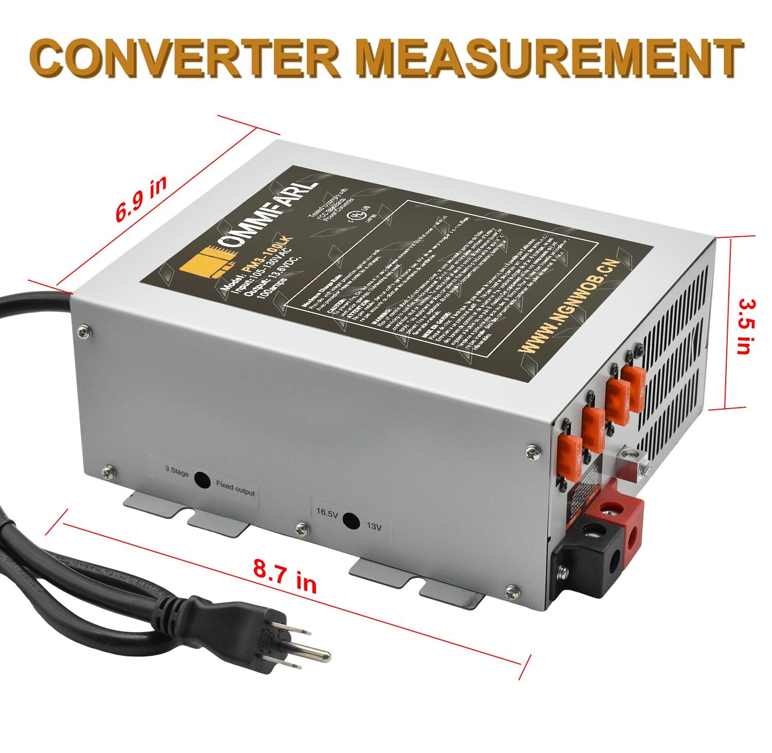 100 amp rv power Converter PM3-100LK for Camper,RV. truck 110v ac to ...