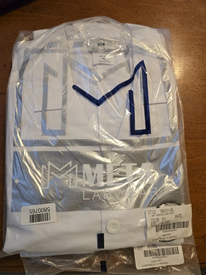NEW Meta Mens 38" Labcoat-Size 46L-Style#1963-011-46Long - Image 2 of 3