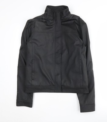 Schwarze Motorradjacke Damen UK Größe 10 New Look