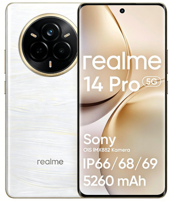 New Realme 14 pro 5G Smartphone 12 + 512 GB IP69 6,77'' 120Hz Curved screen White