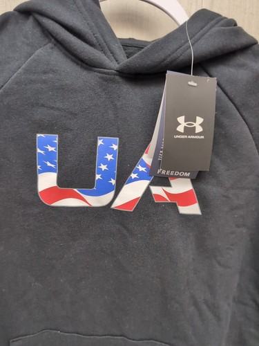 Under Armour schwarzer Freedom Hoodie Sweatshirt Jungen Größe M AM2 - Bild 3 von 5