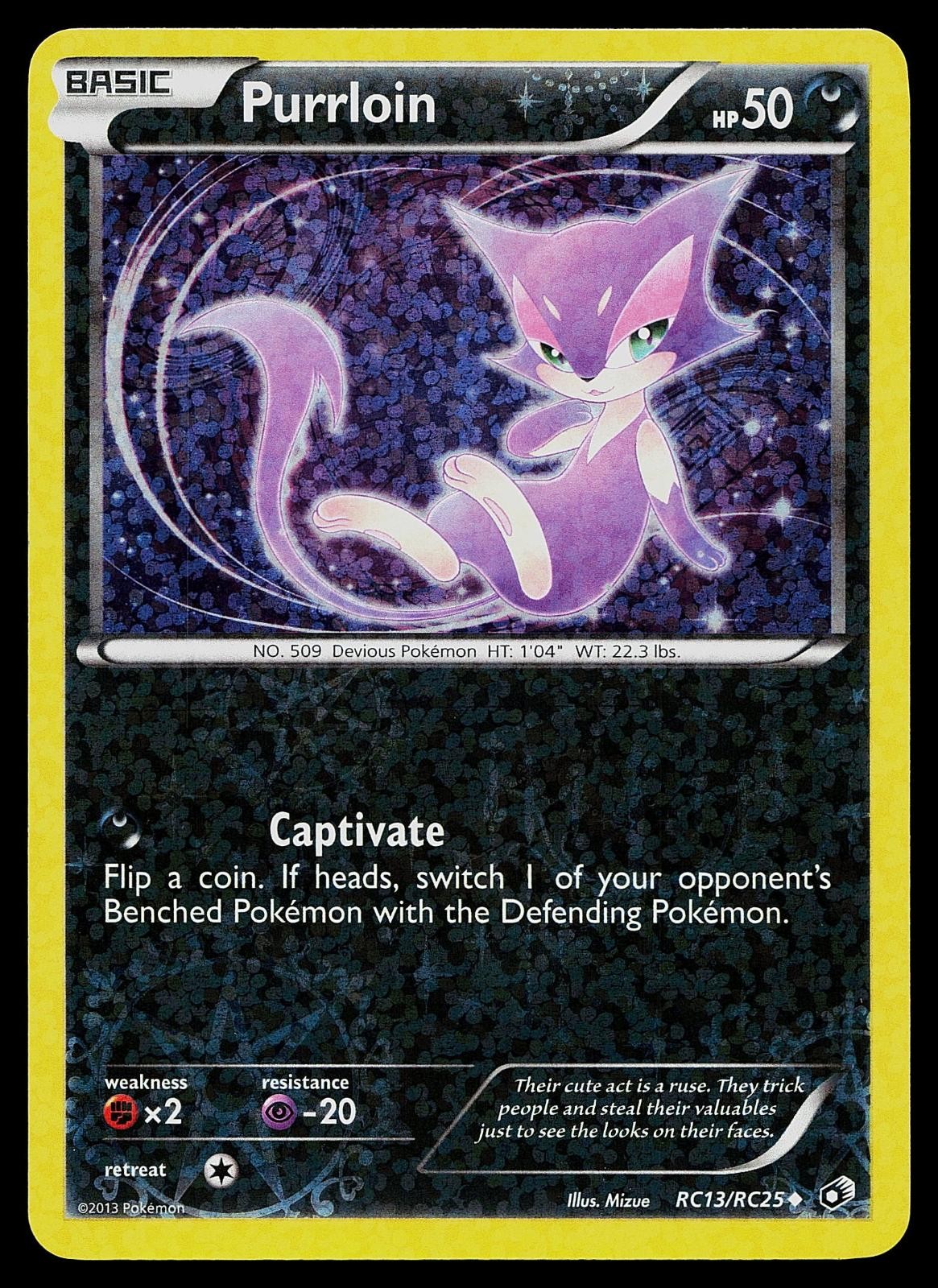 Pokemon Card - Purrloin Legendary Treasures: Radiant Collection RC13/RC25 Holo