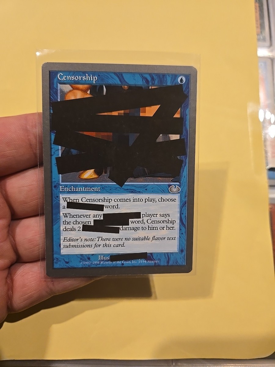 censorship mtg card MTG Unglued Censorship Never Played Nm/M