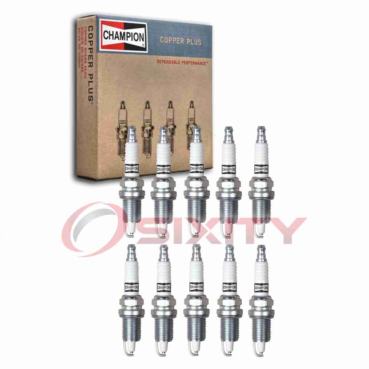 10 pc Champion Copper Plus 412 Spark Plugs for RC12LYC QJ16HRU Q16HRU FR9HC lz