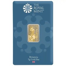 Royal Mint - 5G Britannia Gold Bar - (AU .999)  Pure Gold - 24K Gold Bullion Bar