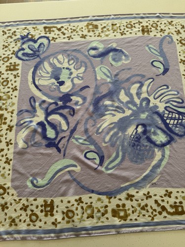 Vintage 2000 Emilio Pucci signature Collectable Silk scarf lilac white blue - Bild 7 von 11