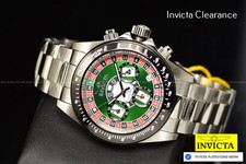 Invicta Speedway Roulette Casino Chronograph GMT Quartz Green Dial Men's Watch