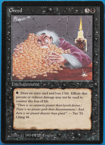 Greed Legends PLD Black Rare MAGIC THE GATHERING MTG CARD (ID# 500910) ABUGames