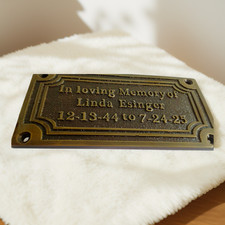 Placa de identificación conmemorativa, placa de identificación de banco, placa de latón, placa de nombre conmemorativo, puerta