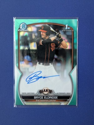Giants - 23 Bowman Draft Chrome #CDABE Bryce Eldridge 1ST AQUA LAVA Auto 199/199