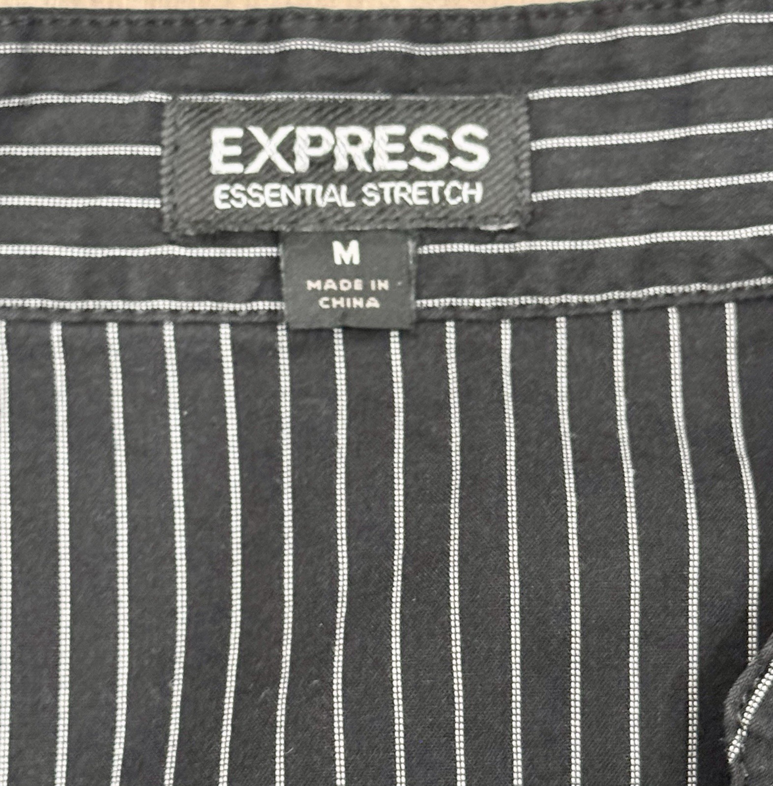 Express Essential Stretch Striped Ruffle Button B… - image 4