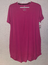 Natori Women's sz S Short Sleeve Sleep Shirt Gown V-neck Pink NWT