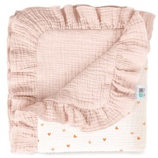 Muslin Baby Blanket for Girls: 100 Cotton Ruffle Swaddle Blanket