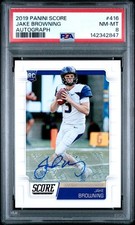 2019 Panini Score #416 Jake Browning Rookie Card RC Auto PSA 8 NM-MT