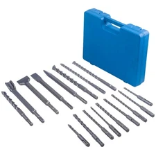 17pc Drill Bits for SDS Plus Rotary Hammer Chisel Concrete Masonry Hole Tool Set