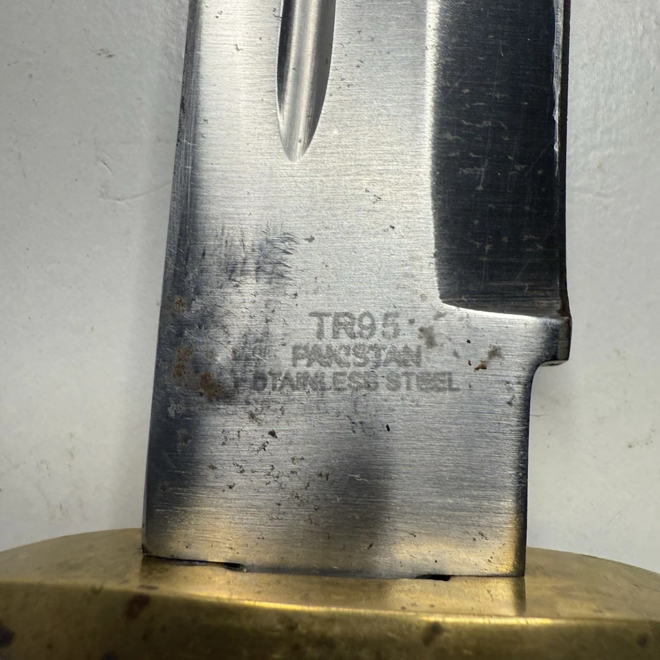 "Cuchillo Bowie vintage Timber Rattler TR95 - protector de latón - 12"" de caza" Foto 4 de 4