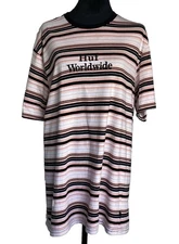 Huf Worldwide Embroidered Strip TShirt Short Sleeve XL Men Skate StreetWear Y2K