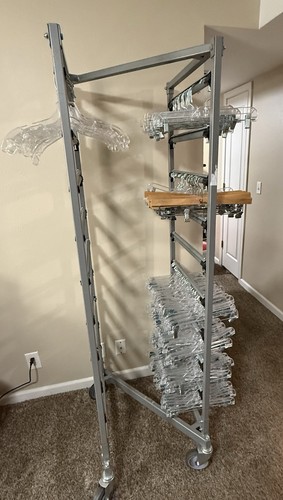 Commercial Rolling Hanger Storage Rack – Heavy Duty Adjustable Multi Rail System