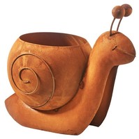 Pflanzobjekt Schnecke Pflanztopf Snail ÜBertopf Gartendeko Naturrost Aus Metall