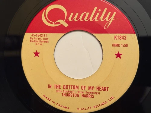 Thurston Harris - In The Bottom Of My Heart - Canada Quality 45 EX