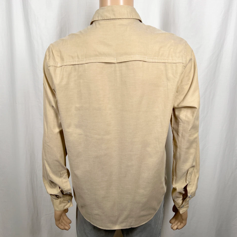 Howler Brothers Men Medium Beige Gaucho Long Sleeve Western Snap Button-Up Shirt - Image 4 of 4