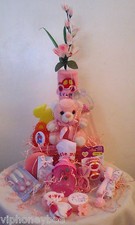 CUTE Baby Girl Shower Gift Set- 20 Piece Pink Custom Gift Wrapped in Soft Tulle