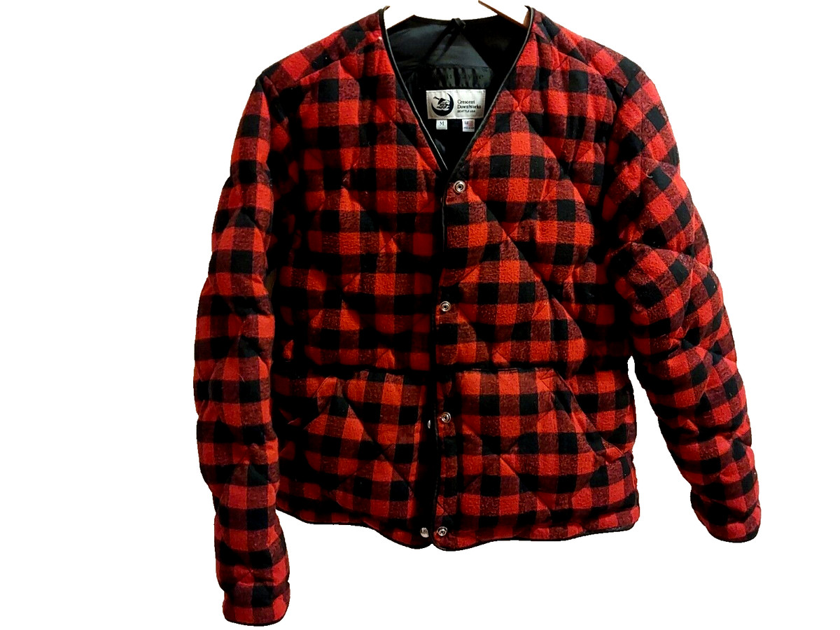 Jenni Kayne X Crescent Down Works Buffalo Check Plaid Flannel Down Jacket Medium