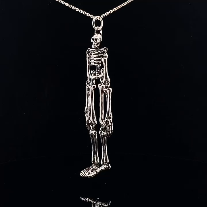 GNOCE Rock Skull Pendant Charm – Sterling Silver Dangle Charm For Bracelet Or Necklace - View #6