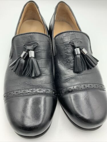 Array Womens Hadley Black Leather Tassel Loafers Shoes Flats Size 9.5 Medium - Picture 3 of 12