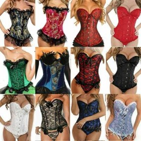 Women Steampunk Sexy Corset Bustier Gothic Overbust Lingerie Lace up Plus Size