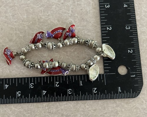 Vintage Estate Red Hat Society Enamel Lot of 3 (J9) - Picture 8 of 10