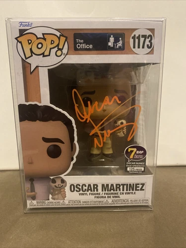 Funko THE OFFICE Oscar Martinez NUNEZ Signed JSA Witness COA 7BAP Pop Shield