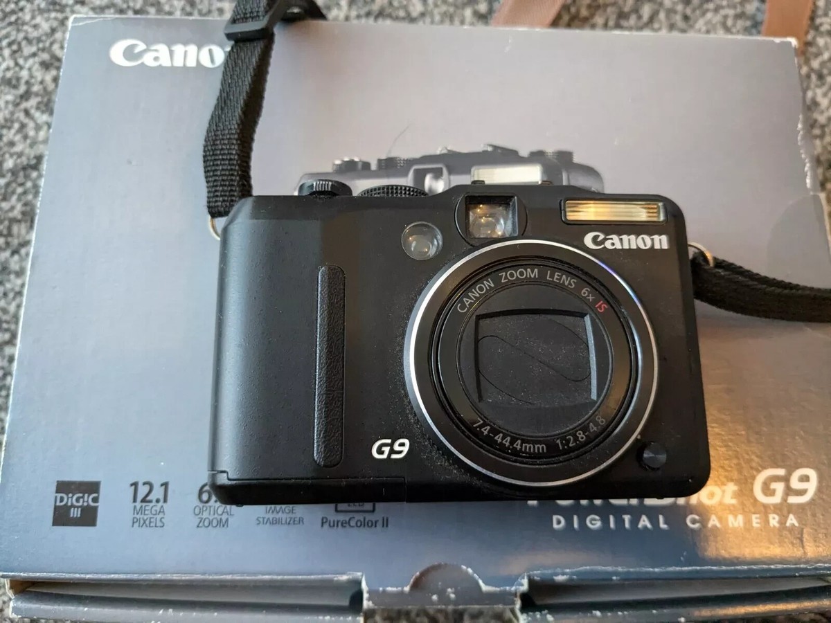 Canon PowerShot G9 12.1MP Digital Camera - Black BOXED CCD DIGICAM