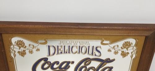 Vintage Coca-Cola Mirror Sign Advertising Old Soda Fountain 14x10 - Picture 4 of 6
