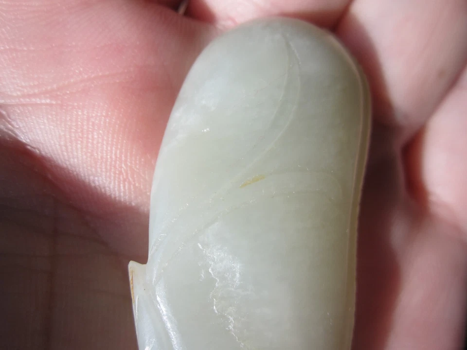 ANTIGUO jade chino Qianlong en la dinastía Qing jade melón porcelana Foto 3 de 4