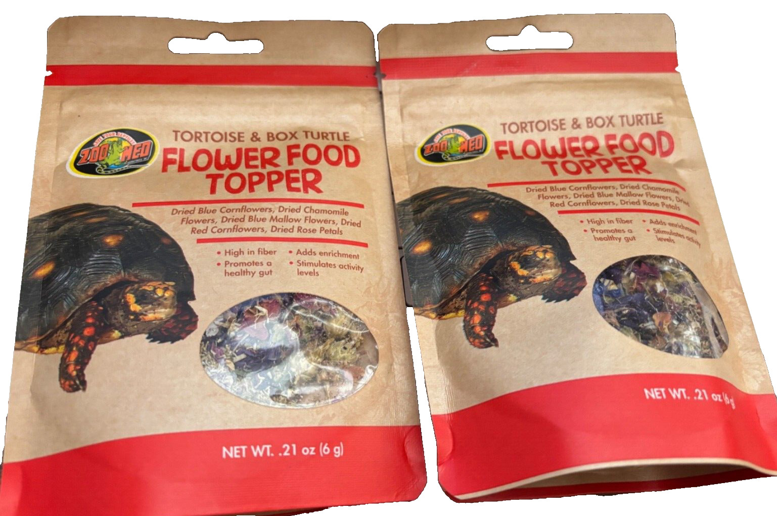 Zoo Med Tortoise & Box Turtle Flower Food Topper 0.21 Oz Enriched Enhancement