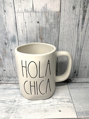 Rae Dunn "HOLA CHICA" Mug - 16 Oz Ceramic Mug, Orange Inside, Handcrafted Spanish Series
