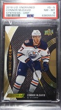 2018 Upper Deck Engrained /50 Synthesis Grip #S-5 Connor McDavid SP -Pop1- PSA 8