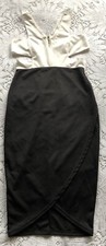 Black white ivory cut out sleeveless dress, XS