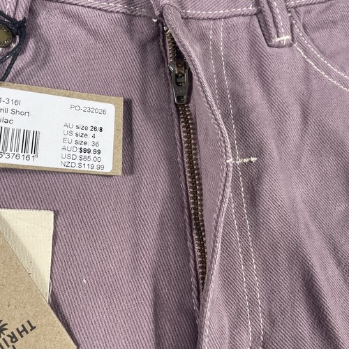 THRILLS Koko Drill Shorts Womens Size 4 Dusty Lilac High Waisted NEW WITH TAGS - Picture 11 of 17