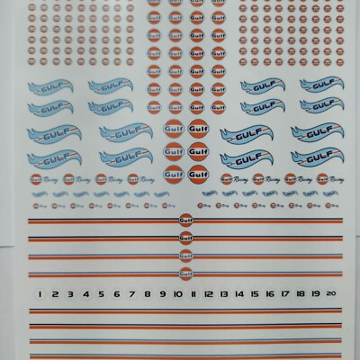#ad 1 64 for hot wheels waterslide decals gulf oil MADE IN THE USA $9.00
