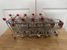 Mini Cart Storage Basket Shopping Miniature Organizer Office Child Set Of 5