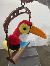 Talking Animated Plush Parrot On Perch Swing Repeats Words Playmaker Flaps Wings
