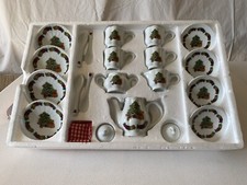 Dillard's Trimmings 25 piece mini porcelain coffee/tea set Christmas