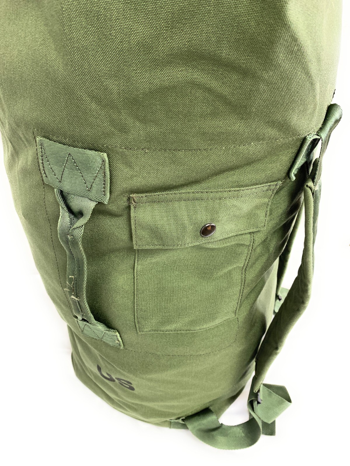 Military Duffle Bag, OD Green Nylon Sea Bag Carry Straps Army 846501