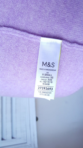 BNWT Marks & Spencer Autograph Dusted Lilac Cashmere Mini Knitted Dress (XS) - Picture 11 of 11
