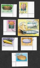 (BL) AZERBAIJAN 1995 Zeppelin Airships & Balloons S/S & complete set