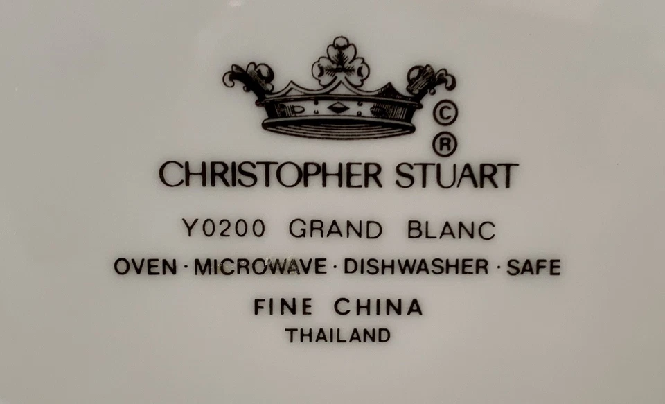 "Lote de 4 cuencos de sopa vintage Christopher Stewart GRAND BLANC 9"" blanco borde grande" Foto 2 de 4