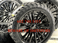 22 Chevy Ltz Rims Tires Denali 1500 Oem Spec Black 6 Spokes 22x9 Packag 28545